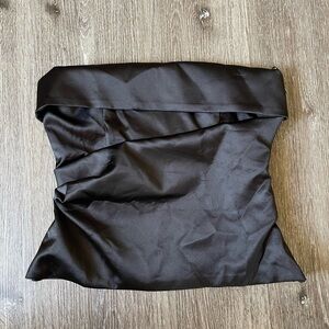 Zara Black Strapless Satin Top